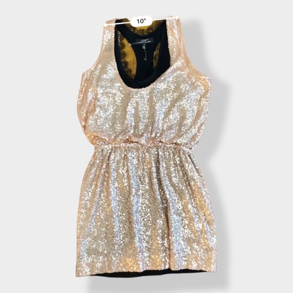 Robert Rodriguez NWOT designer sequin‎ and silk rose gold dress size 8 - Picture 6 of 10